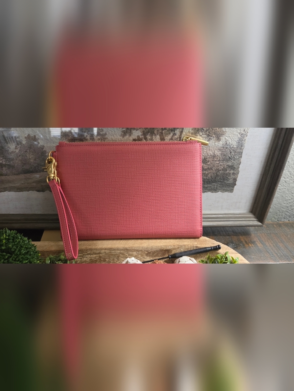 DAGNE DOVER essentials pink Clutch wallet Color Coral Pink NWOT - Picture 3 of 17